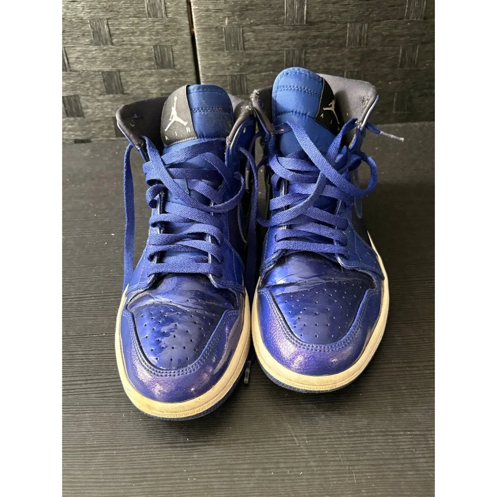 READ Nike Air Jordan 1 Retro High Deep Royal Patent Leather 332550-420 Size 9